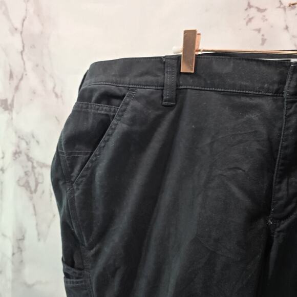 Carhartt Capri Womens 22W Black Loose Fit Stretch Crop Capri Rugged Flex Canvas - Picture 2 of 13